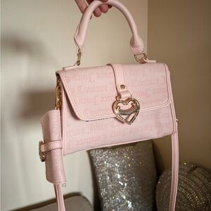 Juicy Couture Pale Pink Top Handle Satchel with Heart Clasp